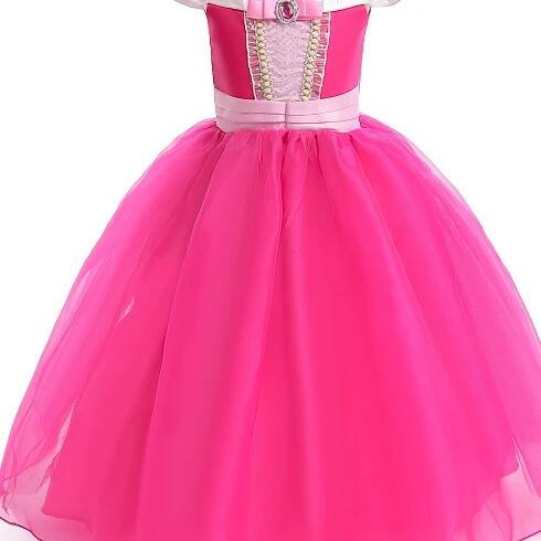 Halloween Girls Princess Dress Short Sleeve Gown *'s Skirt Performance Suit Nine Red Colorful Skirt