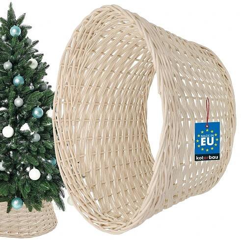 KOTARBAU® Stojan na vánoční stromek z vrby Ř 50 cm bělený stojan na vánoční stromek z