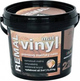 Barvy A Laky Hostivař Remal Vinyl Color mat, prémiová malířská barva, omyvatelná, 220 skořicově hnědá, 250 g