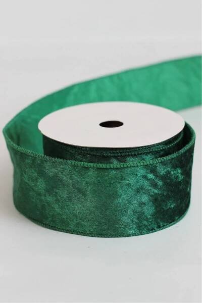 Smaragdově zelená sametová stuha 6cm 10m