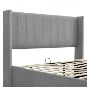 Čaloun�ěná postel Savona 140x 200 cm s úložným prostorem | světle šedá | Goleto.cz