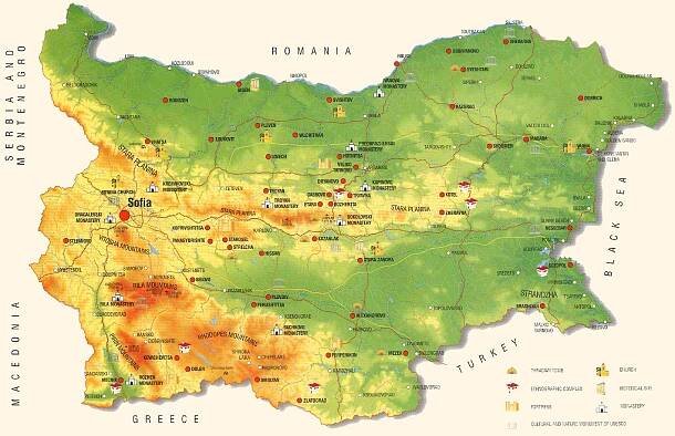 Get to know Bulgaria tours ~ Map of Bulgaria