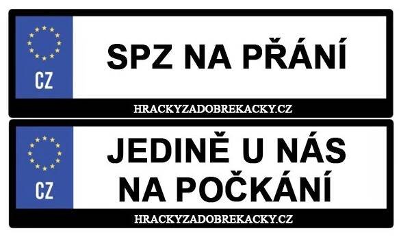 Vlastní SPZ s nápisem na elektrické autíčko