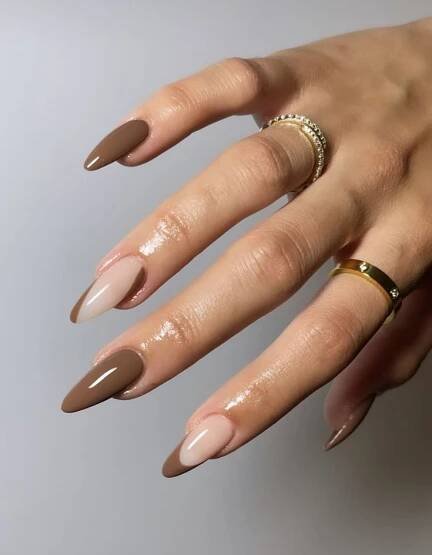 Nail Art Design | Brown acrylic nails, Stylish nails, Simple nails