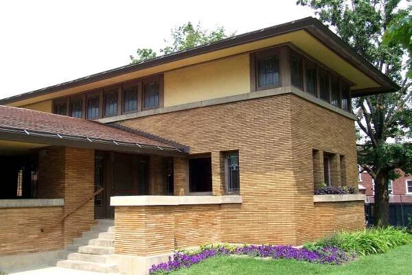 The Prairie style George F. Barton House by Frank Lloyd Wright, in the Martin House complex, Buffalo, NY