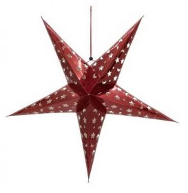 Vánoční lampion hvězda, červená 50cm
