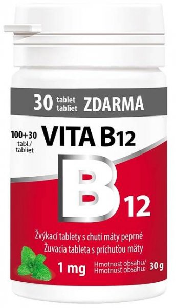Vitabalans Vita B12 1 mg 100+30 žvýkacích tablet