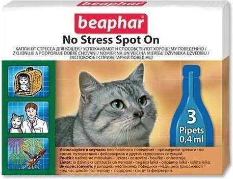 BEAPHAR No Stress Spot On pro kočky pipety 3 x 0,4 ml