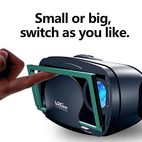 Inteligentní brýle 3D VR Náhlavní souprava pro virtuální realitu Helma Smartphone Širokoúhlý objektiv pro vidění na celou obrazovku s ovladačem Náhlavní souprava 7 palců