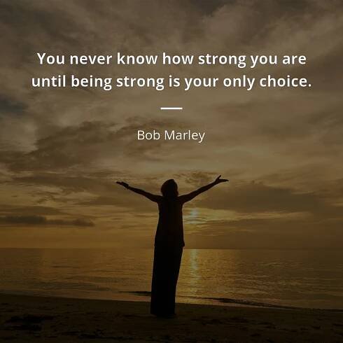 You never know how strong you are until being strong is...