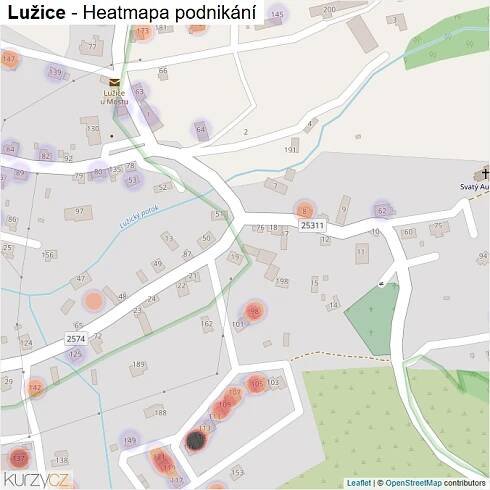 Mapa Lužice - Firmy v části obce.
