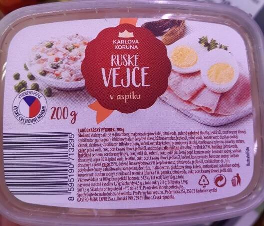 Podrobné informace o potravině Ruské vejce v aspiku 200g