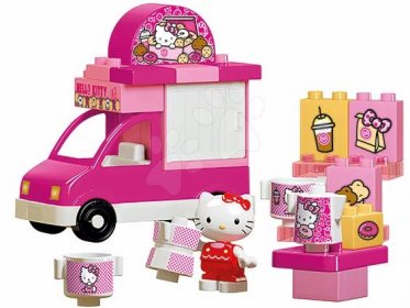 Stavebnice PlayBIG Bloxx Eiswagen BIG Hello Kitty se zmrzlinářským autem a kornoutky 26 dílů od 1,5-5 let