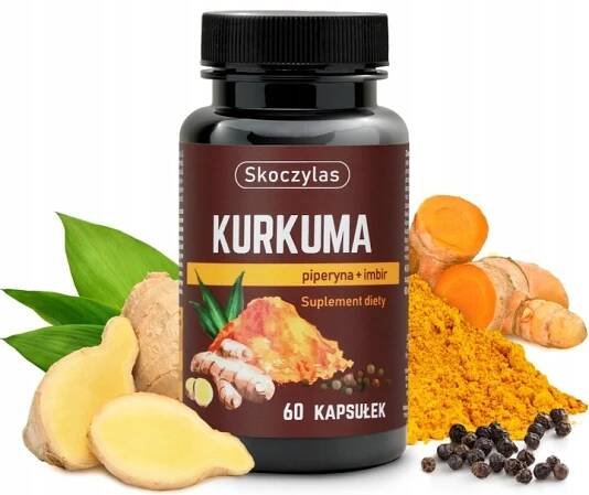 Skoczylas KURKUMA Piperin Zázvor Resveratrol Kvercetin trávení 60 kap