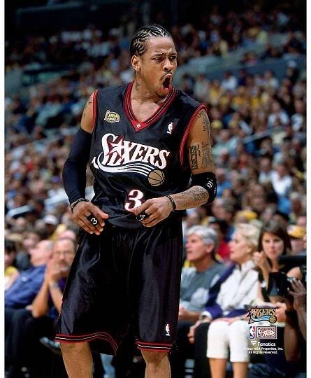 Allen Iverson Philadelphia 76ers Fanatics Authentic Unsigned 2001 NBA Finals Screaming Photograph