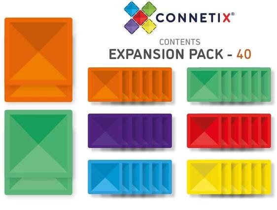 Connetix Tiles - Magnetická stavebnice Čtverce DUHA 42 ks