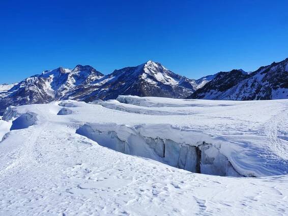 Glacier Trail Saas Fee: hiking a real glacier with snowshoes