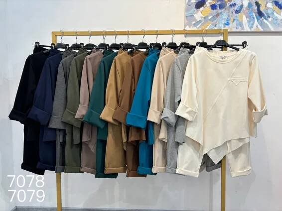 Souprava tepláková kalhoty a tričko 3/4 dlouhý rukáv dámská (S/M/L ONE SIZE) ITALSKÁ MÓDA IMPLI247078