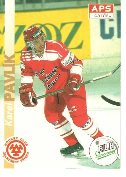 Hokejová kartička - Karel Pavlík ( HC Železárny Třinec ) - Hokejové karty