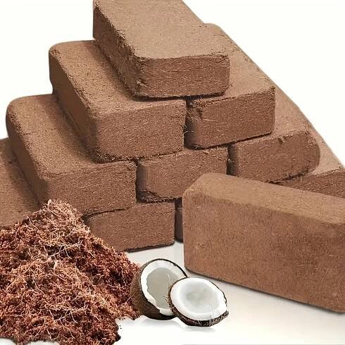 coconut fiber bricks for gardens lawns and horticultural plants square coconut fiber suitable for gardening and planting in coconut fiber soil plant support garden mulch   landscaping material lightweight brick garden brick coconut coir brick plant enthusiasts  