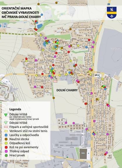 ORIENTAČNÍ MAPKA OBČANSKÉ VYBAVENOSTI MČ PRAHA-DOLNÍ CHABRY