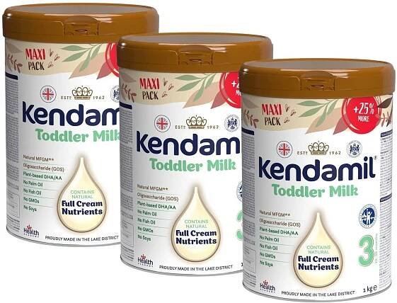 Kendamil batolecí mléko 3 DHA+, podzimní XXL balení 3 x 1000 g