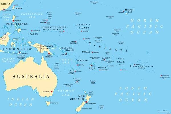 The 16 Capital Cities of Oceania and Australia (Map Included)