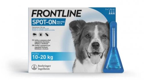 FRONTLINE SPOT-ON pro psy 10-20 kg (M) 3 pipety