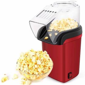 Hot Air Popcorn Popper Machine, Air Popper Popcorn Maker, 1200W Electric Popcorn Maker, 2 Minute Fast Mini Popcorn Machine with Measuring Cup, Popcorn Air Popper No Oil for Home Party Movie