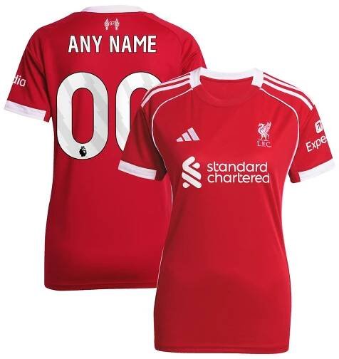 Liverpool adidas Women's 2025/26 Home Custom Replica Jersey - Red