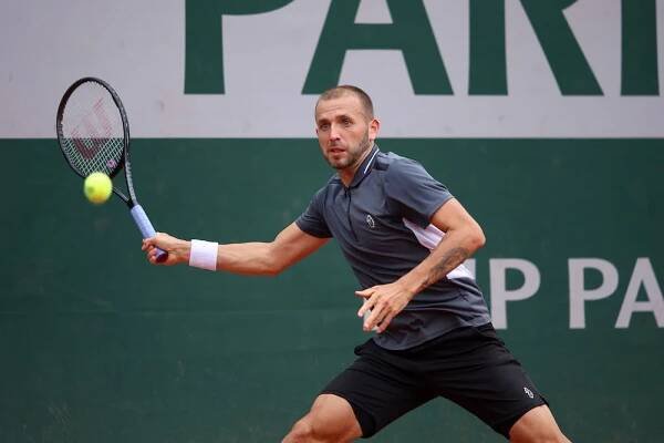 Dan Evans in the first round at Roland Garros 2022, Paris, France