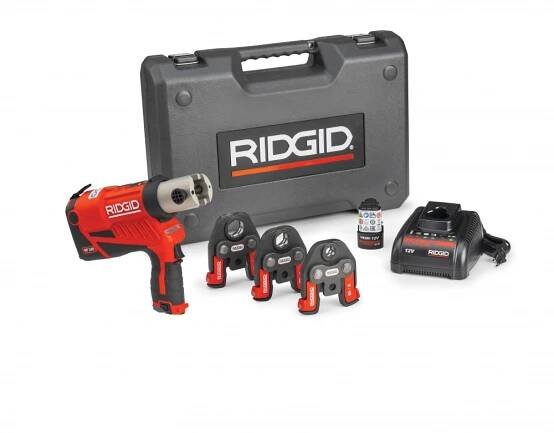 Ivo GRANDIČ - Pákové nůžky, lisy, ohýbačky, kapovačky, závitořezy a jiné - RIDGID - RP 240 aku lisovací sada + lisovací