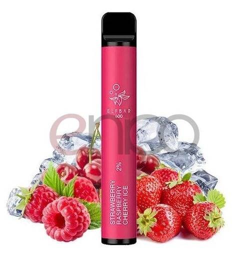 Jednorázovka Elf Bar 600 Strawberry Raspberry Cherry ICE - 20mg - Gallagher.cz