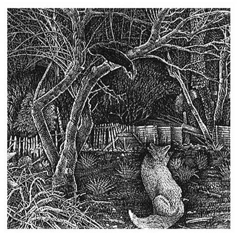 The Fox and the Crow, Aesop's fable - John Vernon Lord