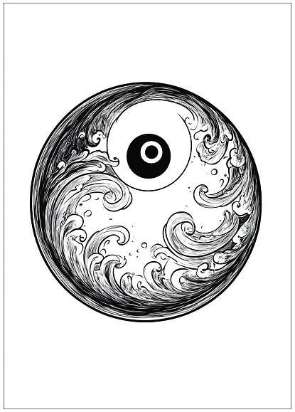 Kolorowanki Yin Yang 2