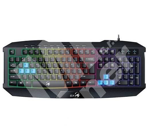 Klávesnice Genius K215, USB CZ+SK, černá podsvícená