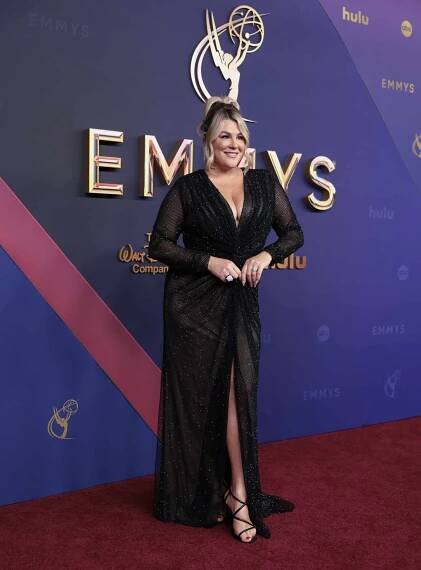 Heather McMahan arriving at the 76th Primetime Emmy Awards