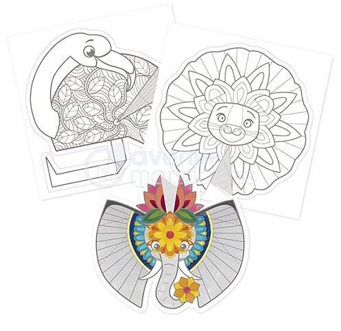 Omalovánky Avenue Mandarine Graffy Pop Mandala 3D - Zvířátka savany