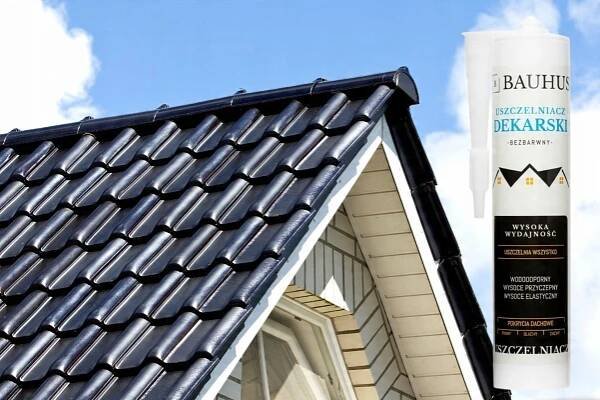 Vodotěsný bezbarvý pokrývačský tmel pro okapové střechy 280 ml Bauhus za 92.00CZK - Allegro