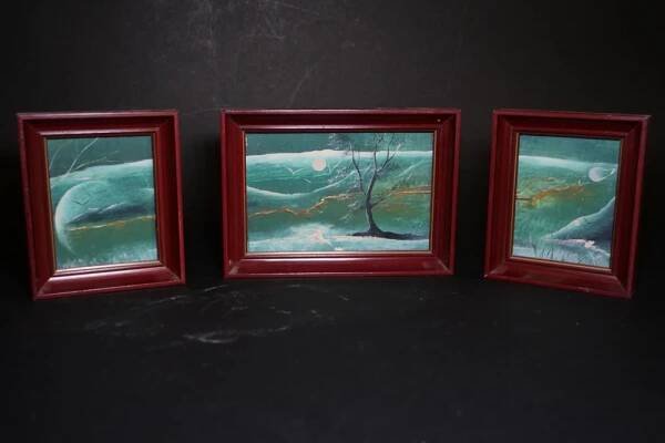 Sada obrázků s přírodou, 3 ks triptych | Aukro
