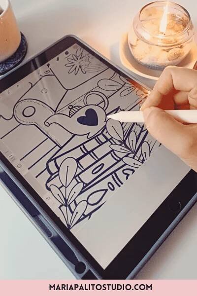 Cozy Christmas Procreate Coloring Book: Reduce your Holiday Anxiety coloring in your Ipad – MariaPalito Studio