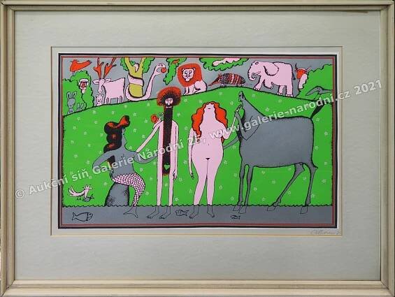 Aukce obrazů | Adam a Eva v ráji | Born Adolf | Galerie Národní 25 s.r.o.