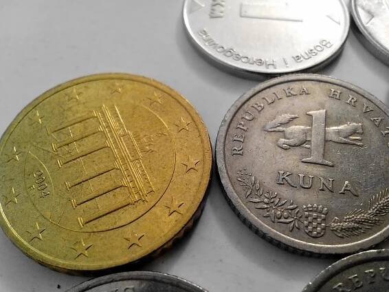 Kuna, Chorvatská, peníze, Evropský, unie, peníze, kovu, mince