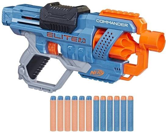 NERF Elite 2.0 Commander RD-6 Dart Blaster, 12 Darts, 6-Dart Rotating Drum, Outdoor Toys, Ages 8 and Up