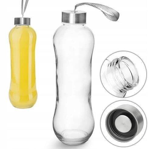 Obrázek produktu pro Skleněná láhev 600 ml s těsněním a ocelovým víčkem na všechny nápoje