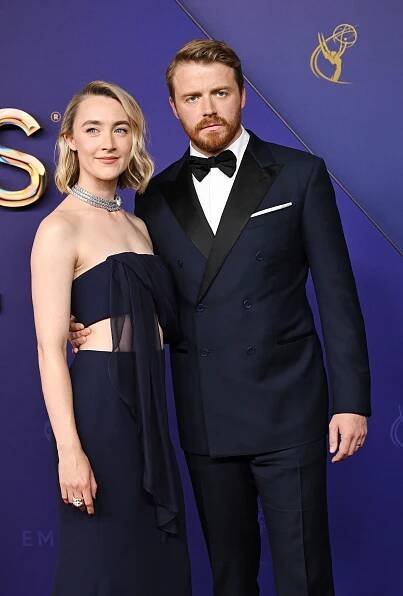 Saoirse Ronan and Jack Lowden Pose on the Red Carpet at the 76th Primetime Emmy Awards