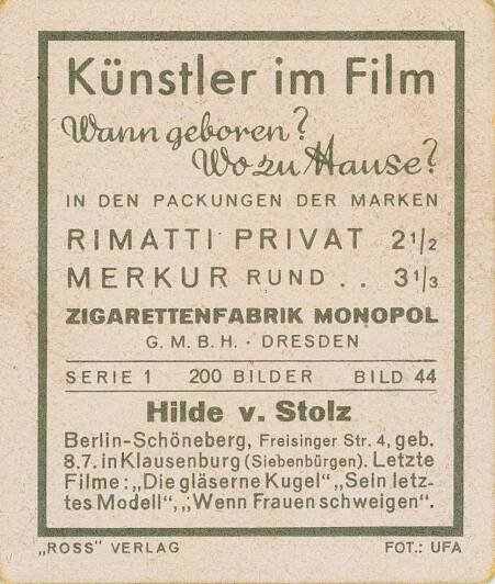 Hilde von Stolz – RICHARD-ACKNER-ARCHIV