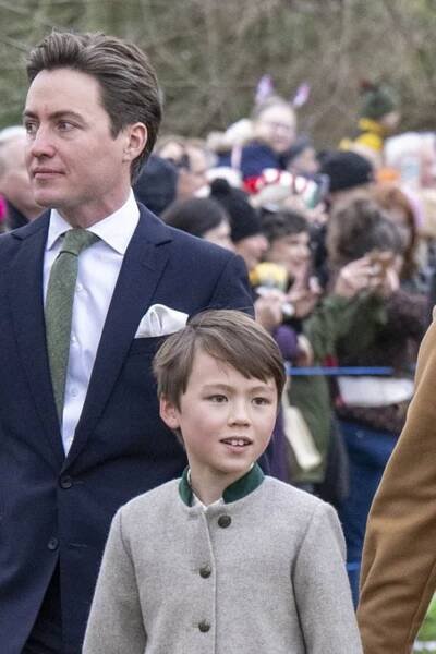 Prinzessin Beatrice mit ihrem Ehemann Edoardo Mapelli Mozzi und dessen Sohn Christopher Woolf in Sandringham.