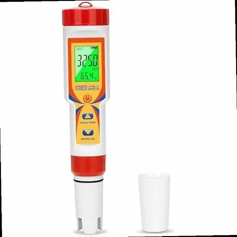 pool water tester 5 in 1 digital salt and ph tester for saltwater pool hot tub spas multi functional salt ph tds ec meter for swimming pool aquarium hydroponics Product details 1