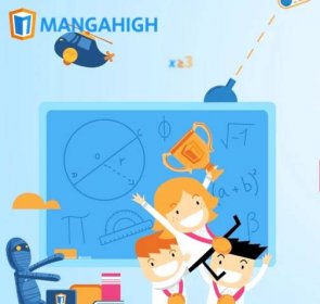 Illustration of children with a trophy from MangaHigh